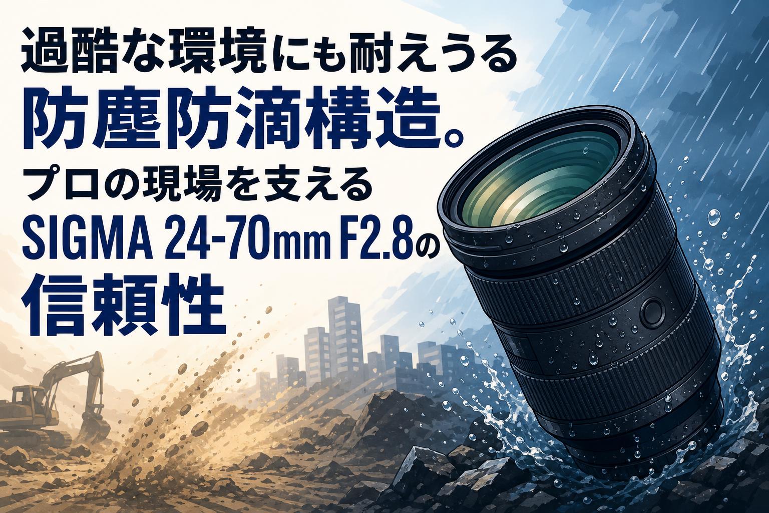 過酷な環境にも耐えうる防塵防滴構造。プロの現場を支えるSIGMA 24-70mm F2.8の信頼性