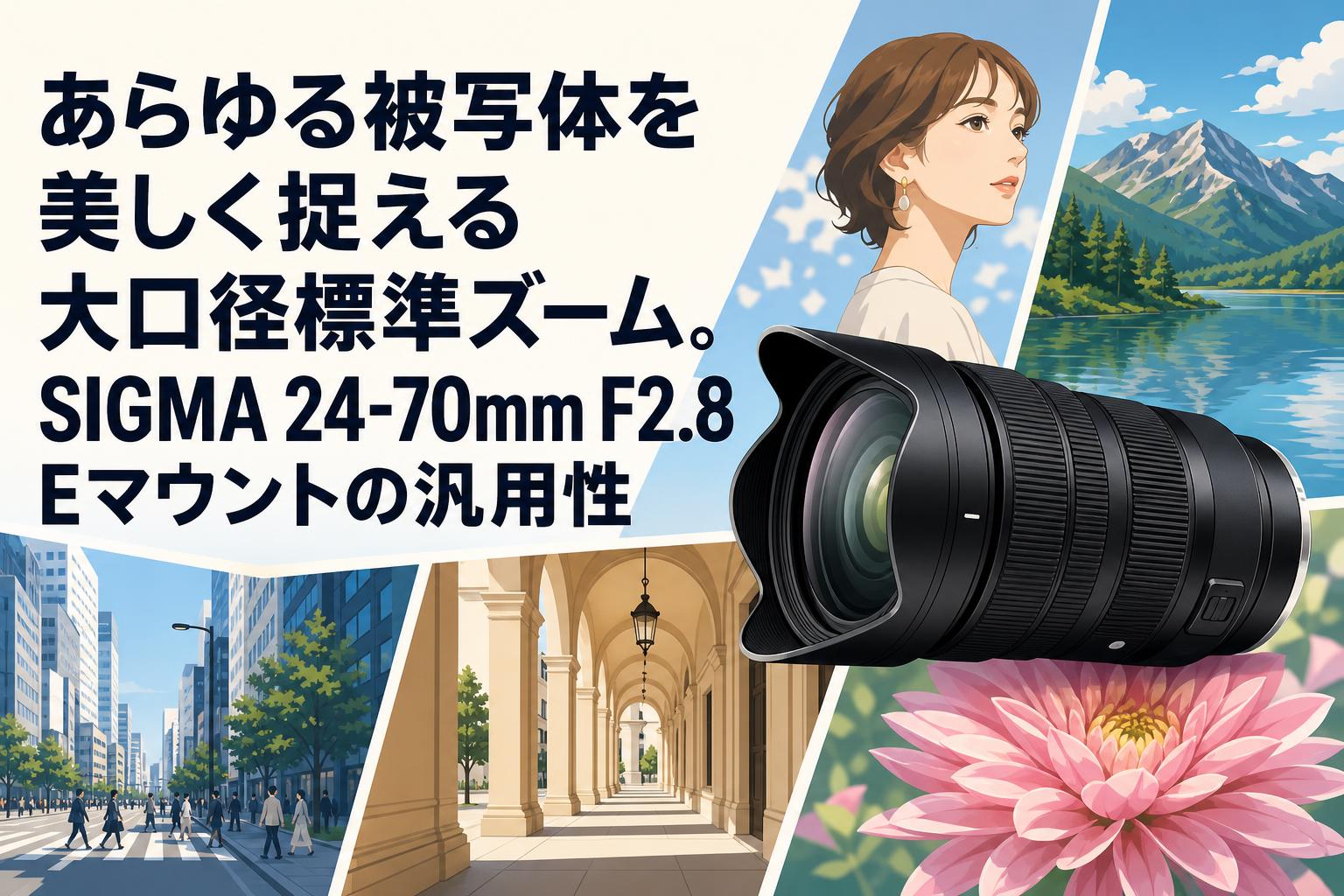 あらゆる被写体を美しく捉える大口径標準ズーム。SIGMA 24-70mm F2.8 Eマウントの汎用性