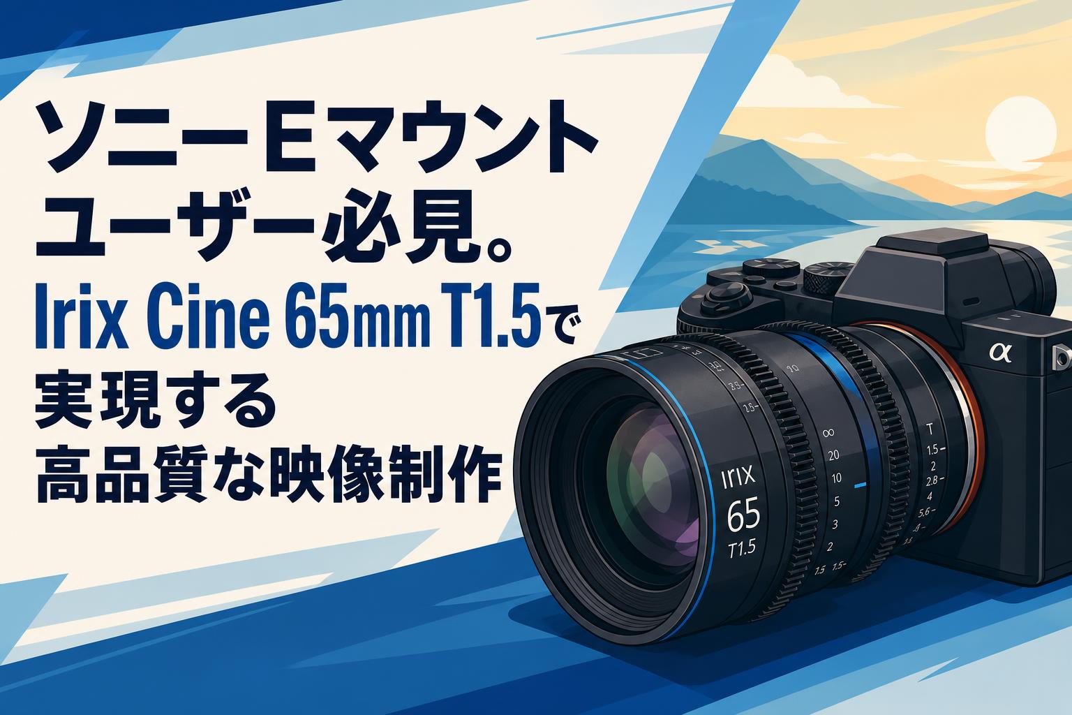 ソニーEマウントユーザー必見。Irix Cine 65mm T1.5で実現する高品質な映像制作