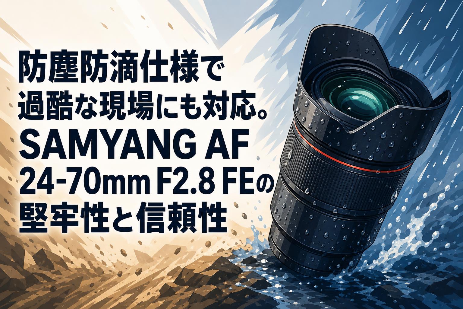 防塵防滴仕様で過酷な現場にも対応。SAMYANG AF 24-70mm F2.8 FEの堅牢性と信頼性