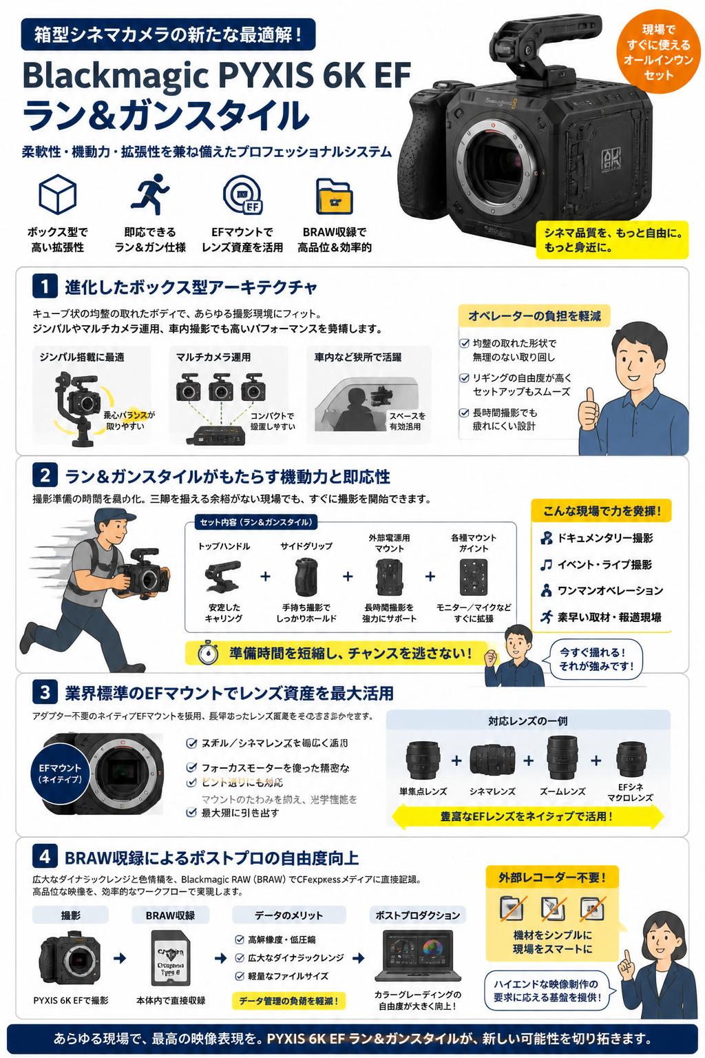 Blackmagic PYXIS 6K EF ラン＆ガンスタイル 概要