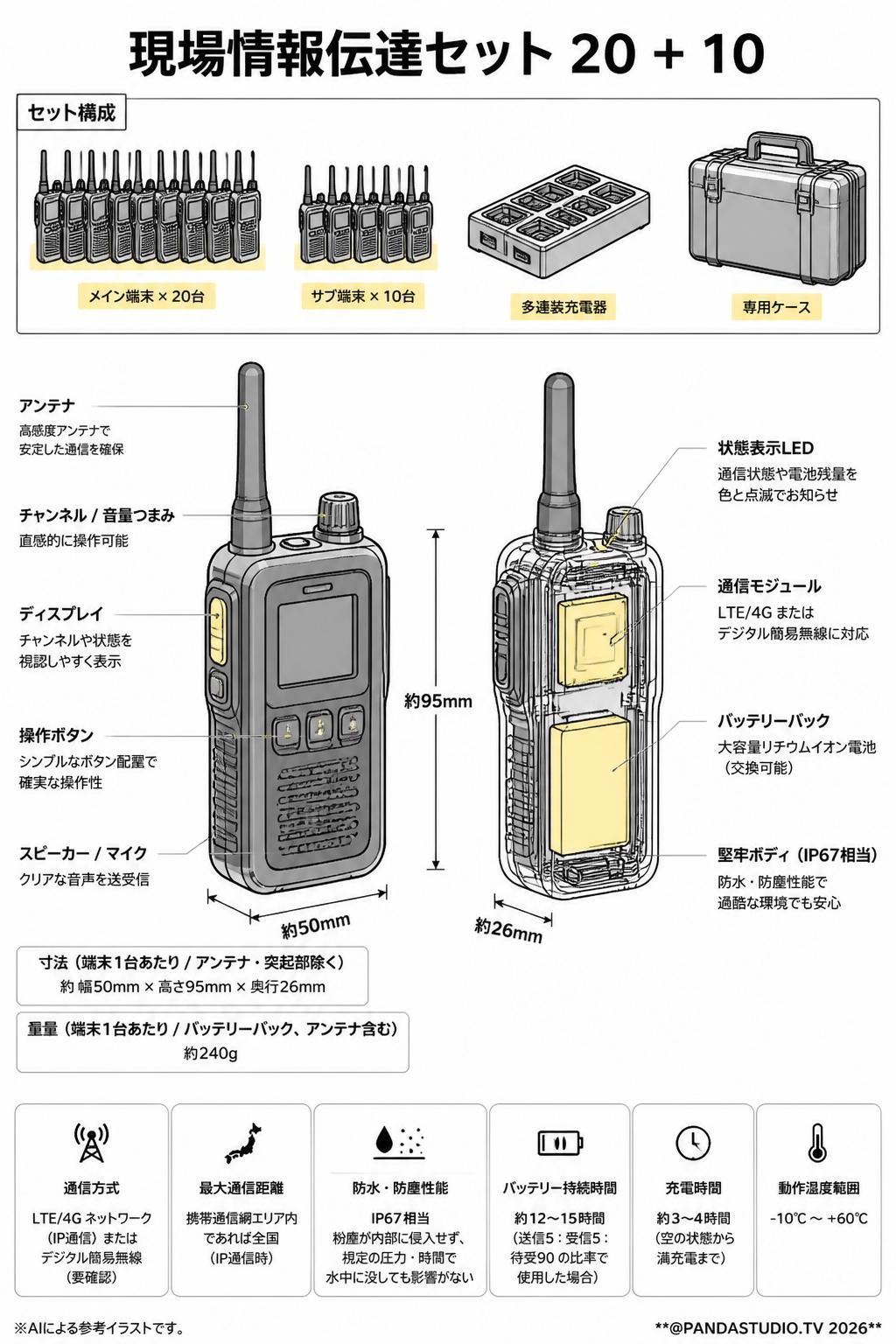 現場情報伝達セット 20 + 10 スペック