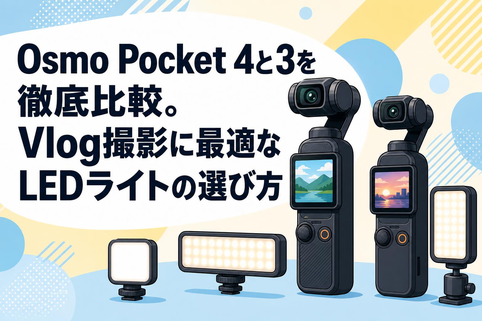Osmo Pocket 4と3を徹底比較。Vlog撮影に最適なLEDライトの選び方