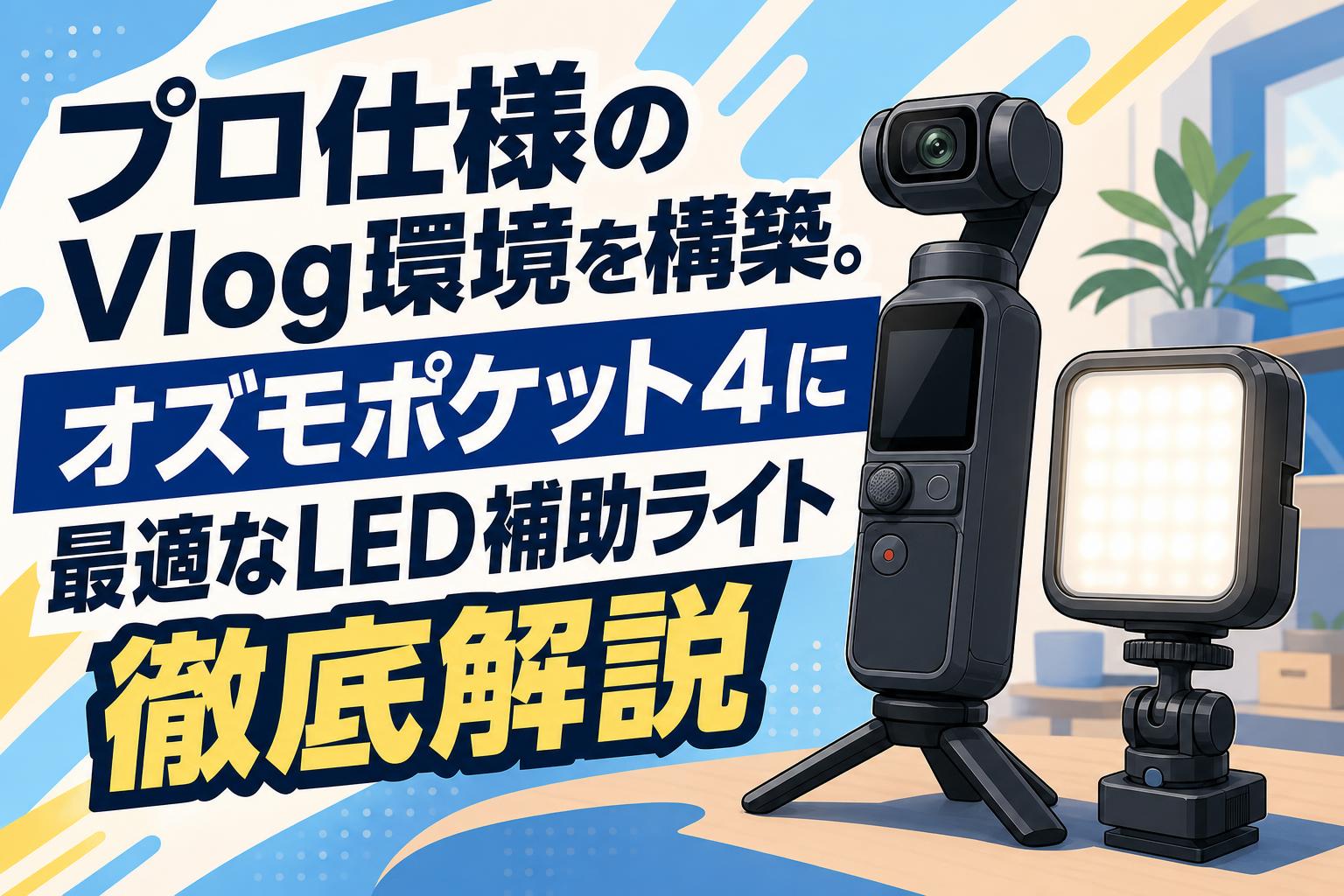 プロ仕様のVlog環境を構築。オズモポケット4に最適なLED補助ライト徹底解説