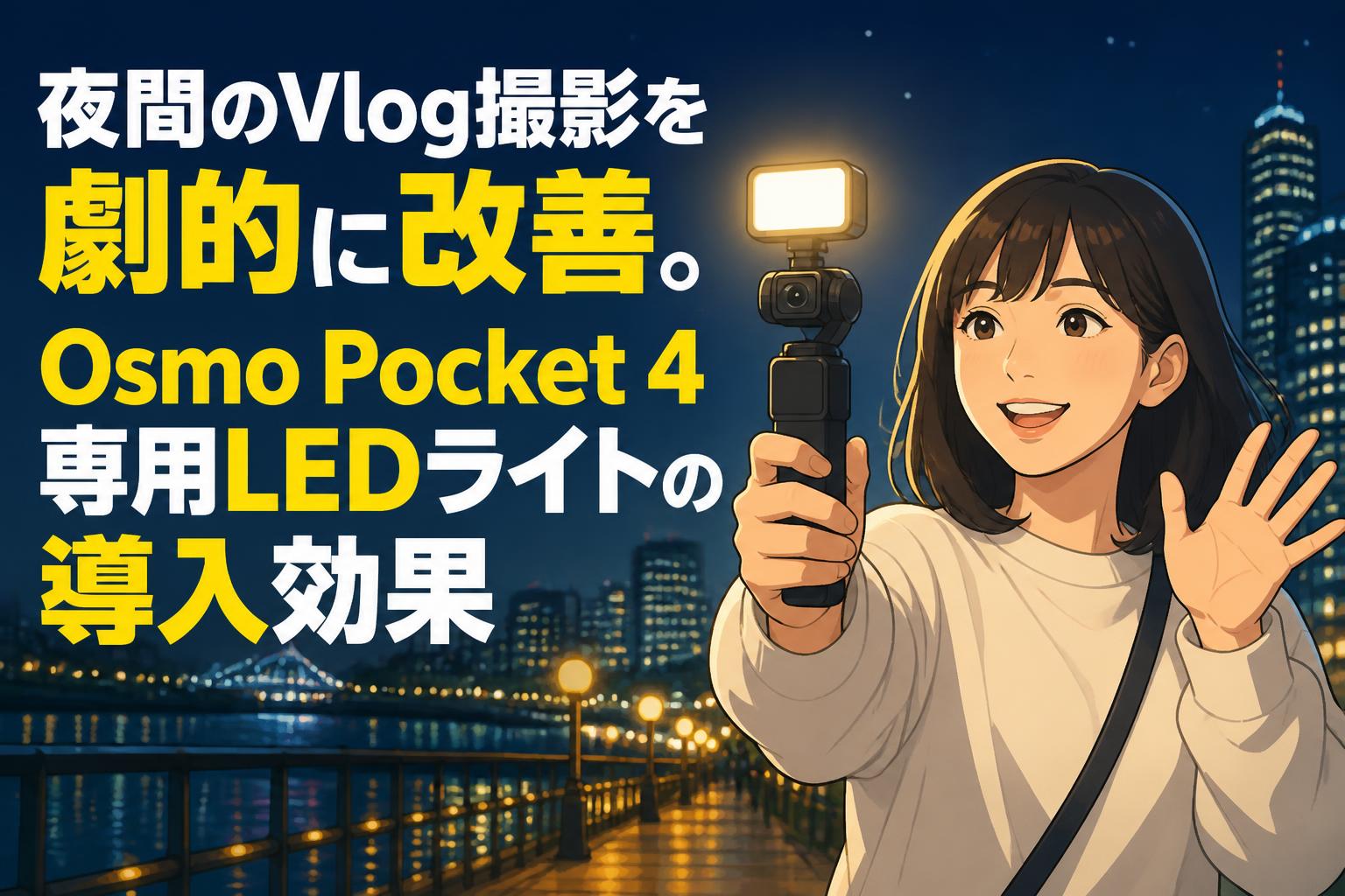 夜間のVlog撮影を劇的に改善。Osmo Pocket 4専用LEDライトの導入効果