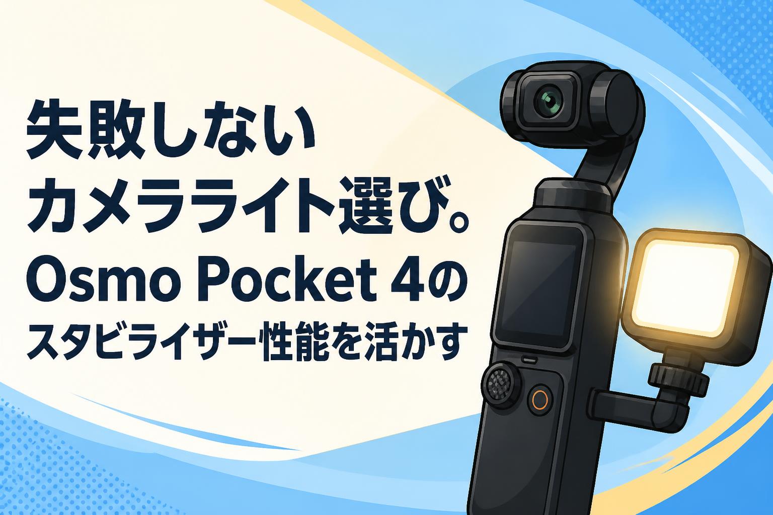 失敗しないカメラライト選び。Osmo Pocket 4のスタビライザー性能を活かす
