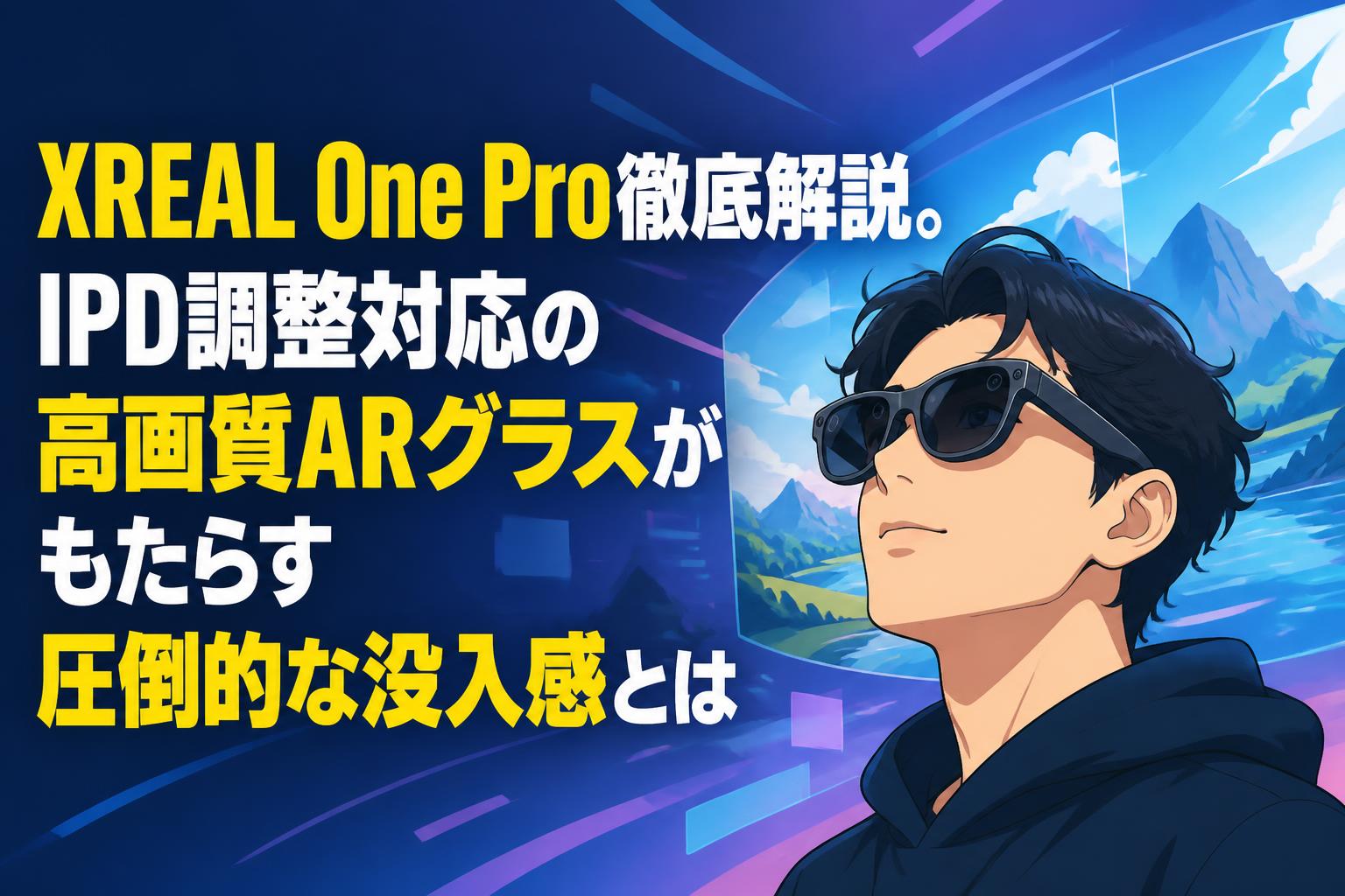 XREAL One Pro徹底解説。IPD調整対応の高画質ARグラスがもたらす圧倒的な没入感とは