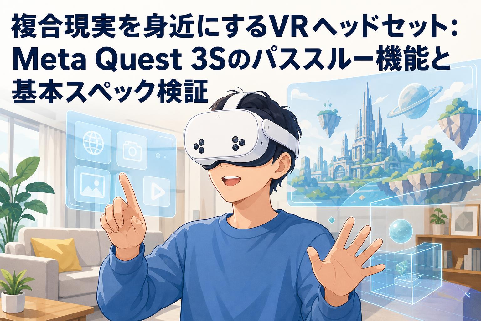 複合現実を身近にするVRヘッドセット：Meta Quest 3Sのパススルー機能と基本スペック検証