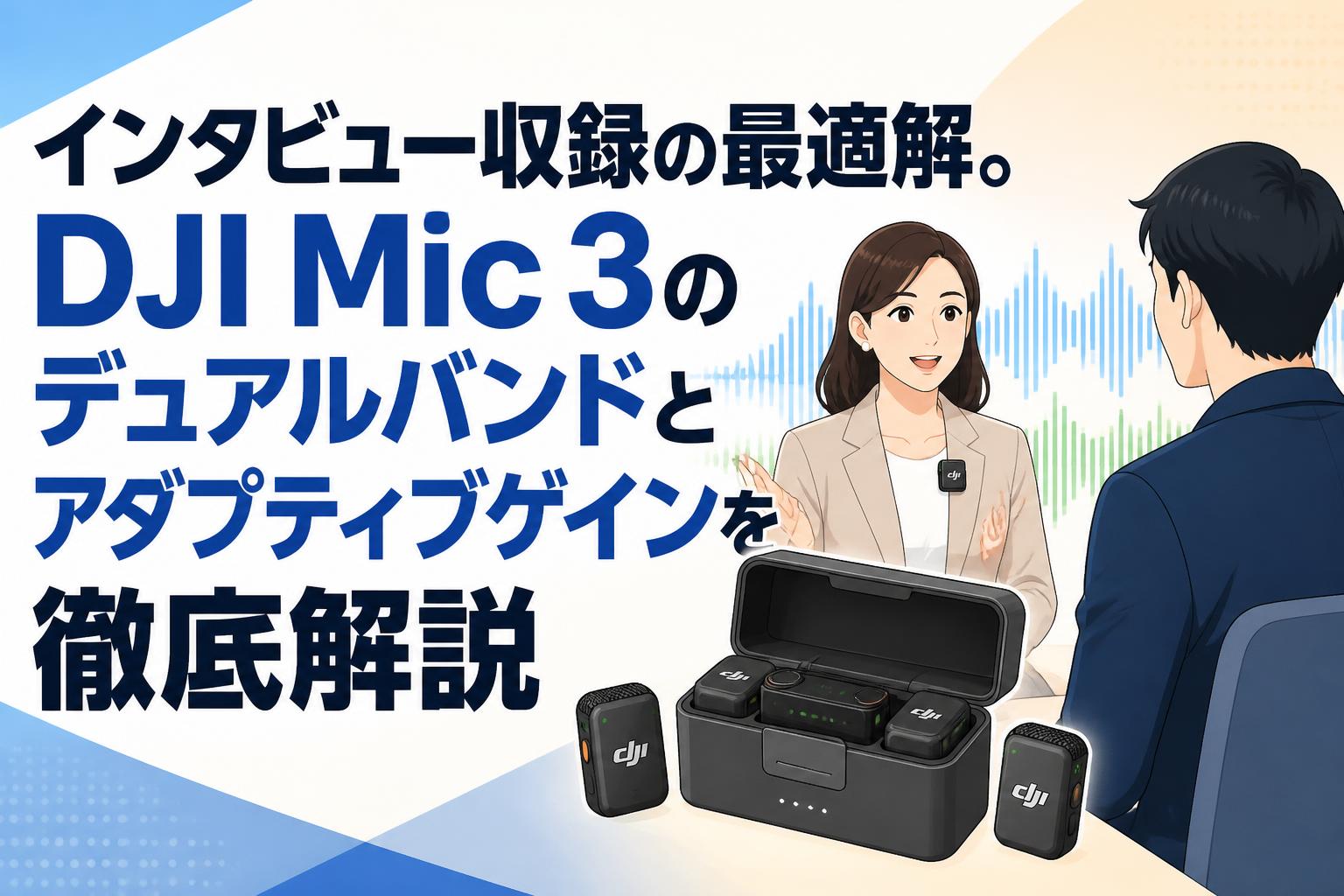 インタビュー収録の最適解。DJI Mic 3のデュアルバンドとアダプティブゲインを徹底解説
