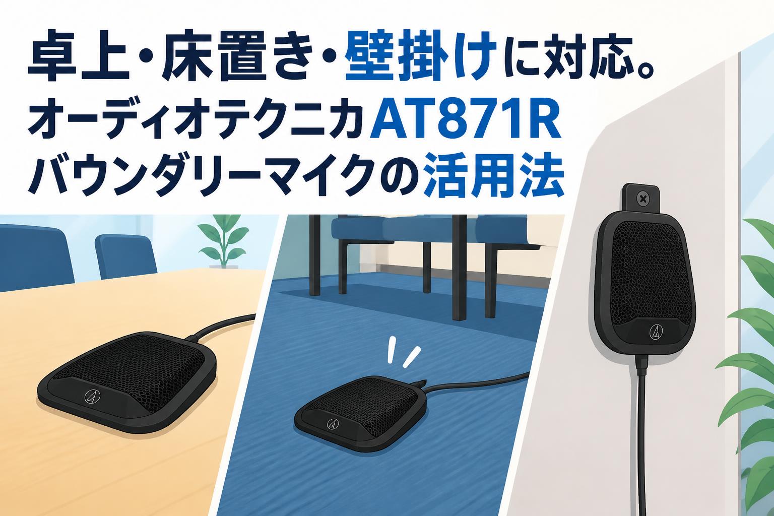 卓上・床置き・壁掛けに対応。オーディオテクニカAT871Rバウンダリーマイクの活用法