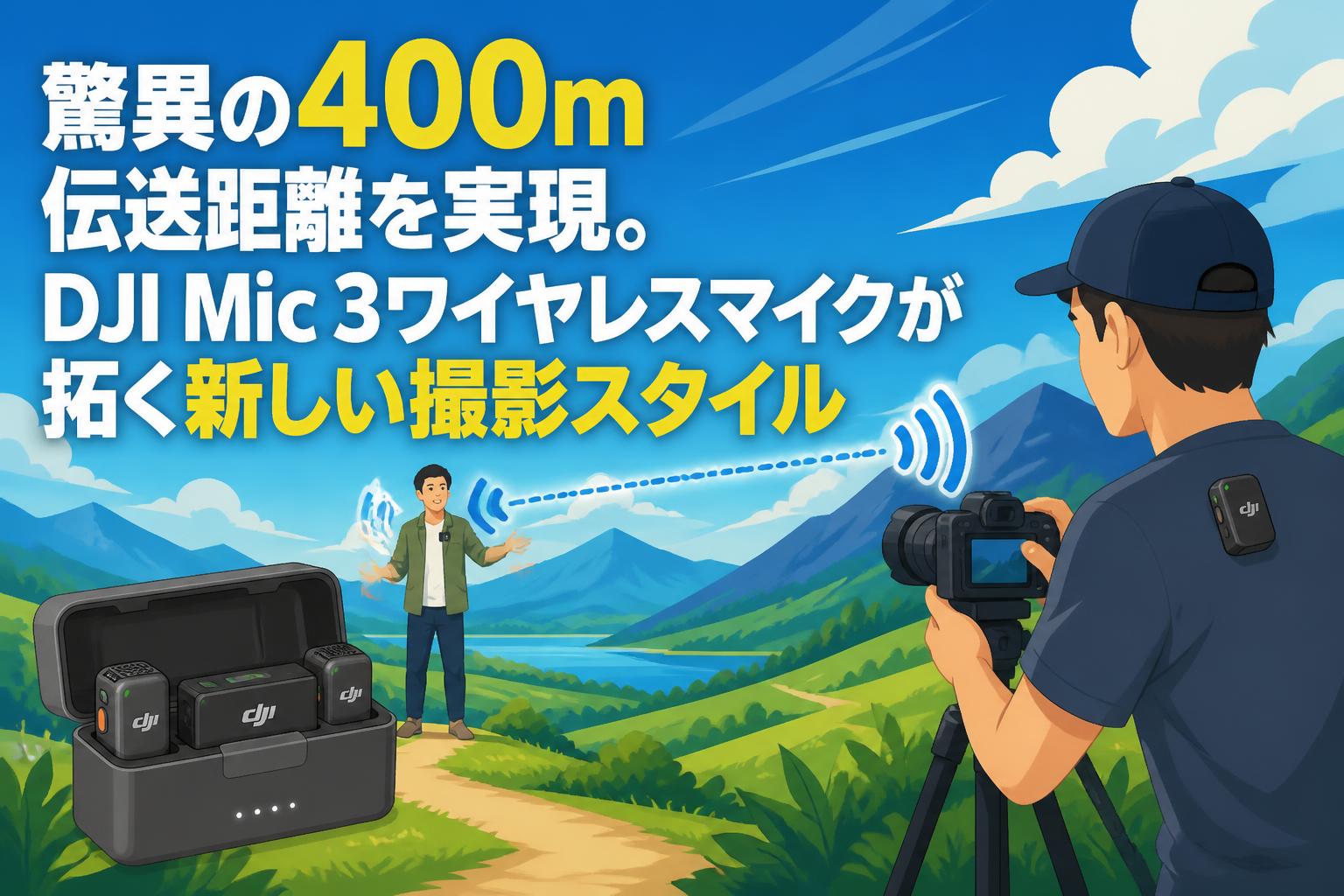 驚異の400m伝送距離を実現。DJI Mic 3ワイヤレスマイクが拓く新しい撮影スタイル