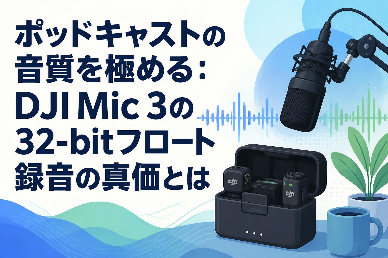 ポッドキャストの音質を極める：DJI Mic 3の32-bitフロート録音の真価とは