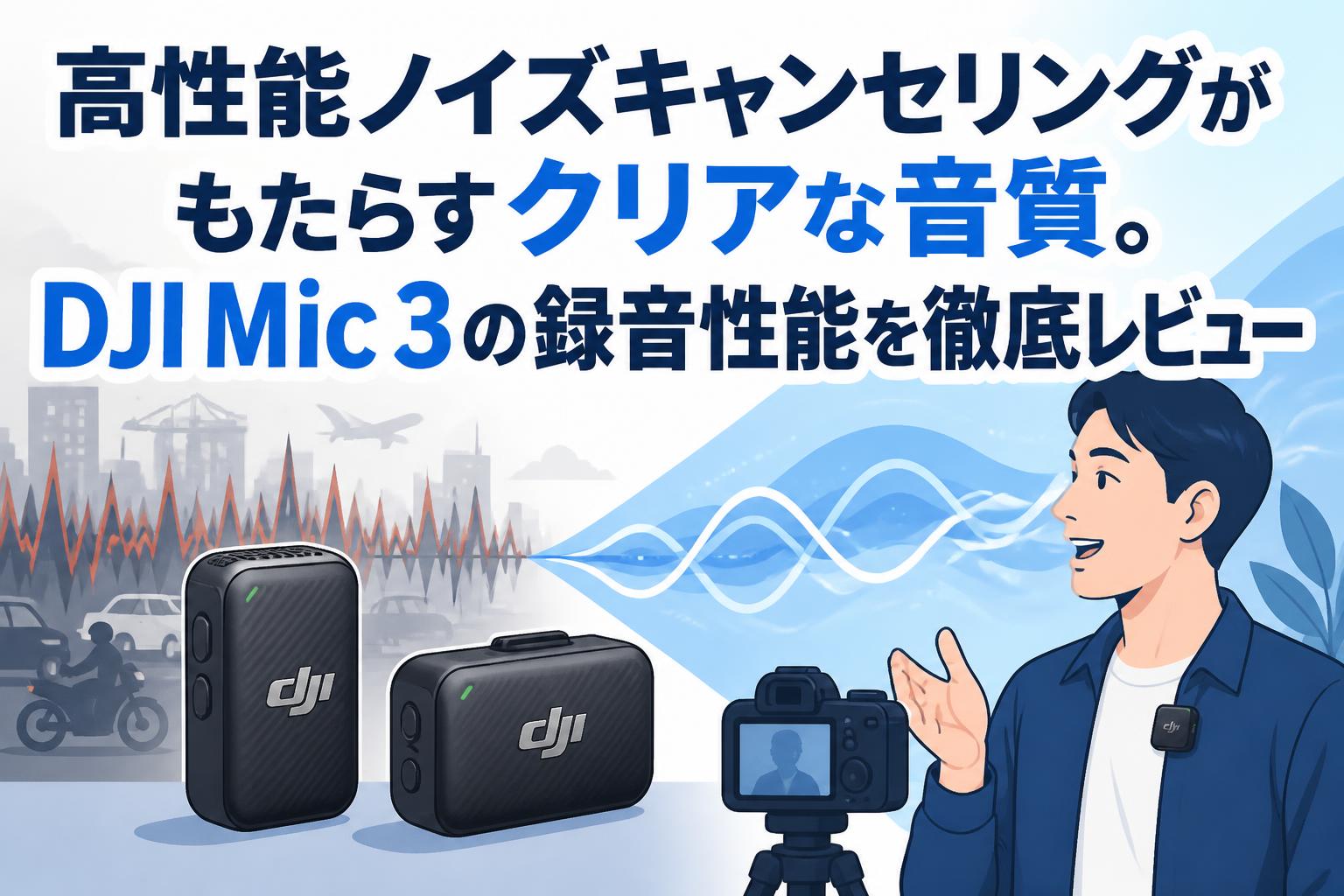 高性能ノイズキャンセリングがもたらすクリアな音質。DJI Mic 3の録音性能を徹底レビュー