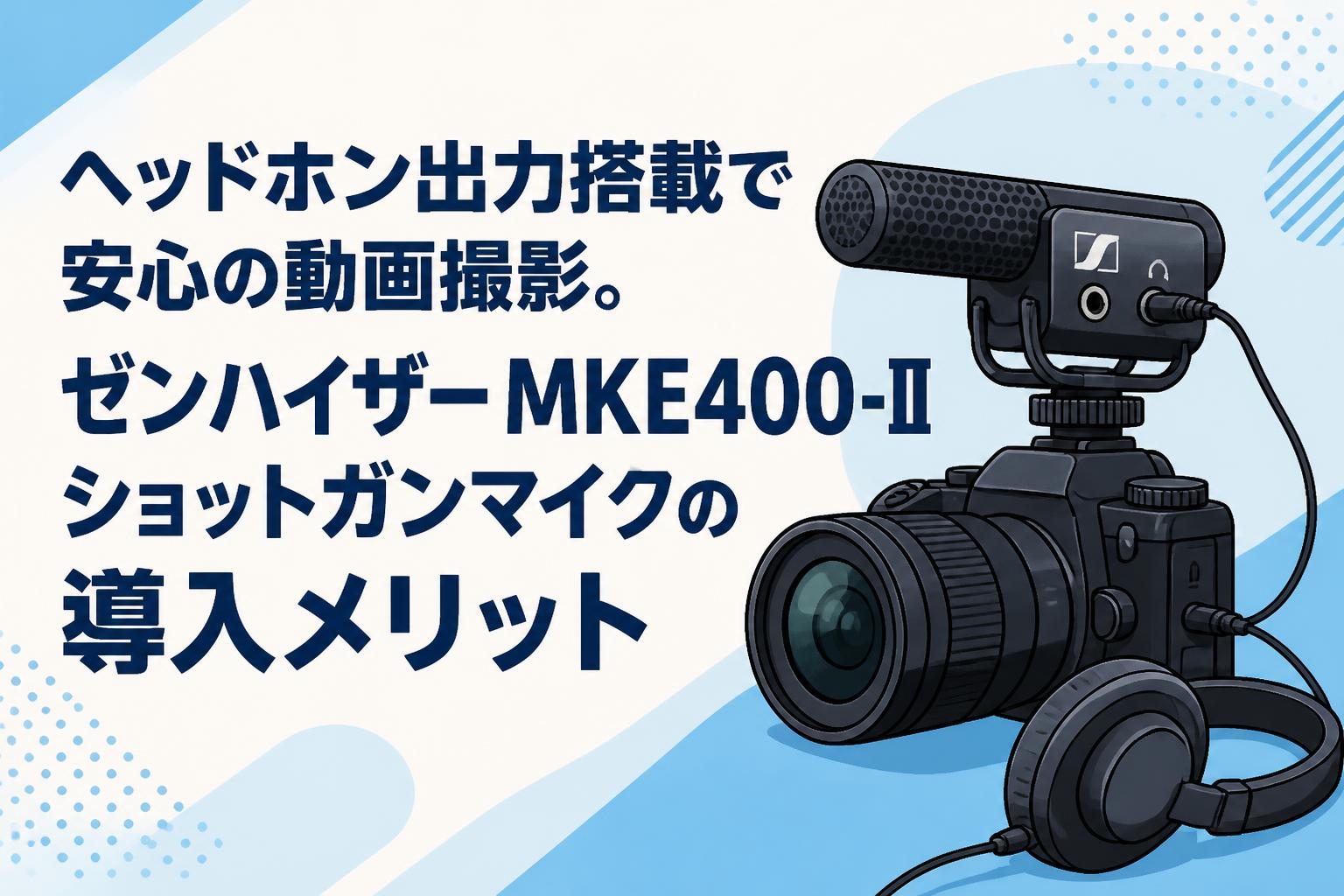 ヘッドホン出力搭載で安心の動画撮影。ゼンハイザー MKE400-II ショットガンマイクの導入メリット