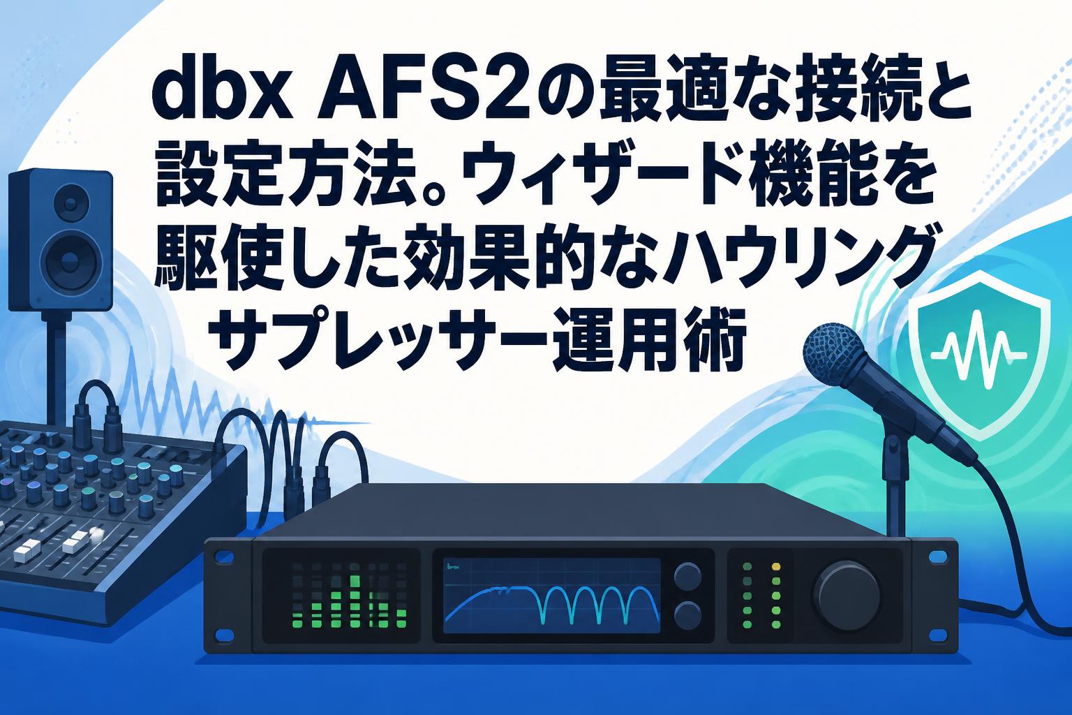 dbx AFS2の最適な接続と設定方法。ウィザード機能を駆使した効果的なハウリングサプレッサー運用術