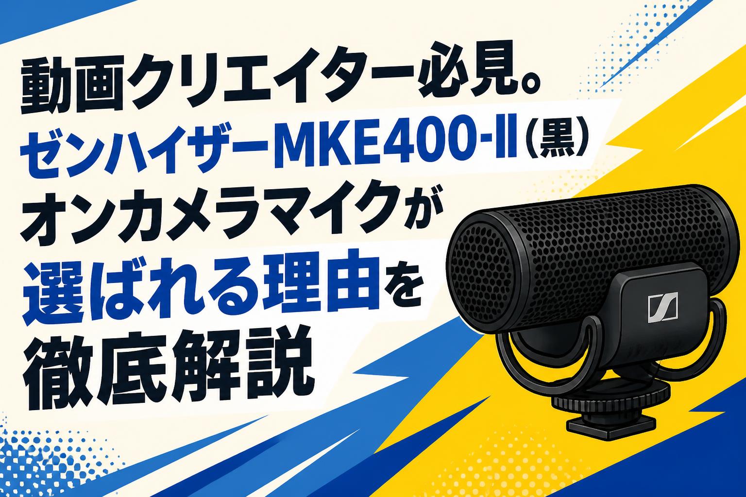 動画クリエイター必見。ゼンハイザーMKE400-II（黒）オンカメラマイクが選ばれる理由を徹底解説