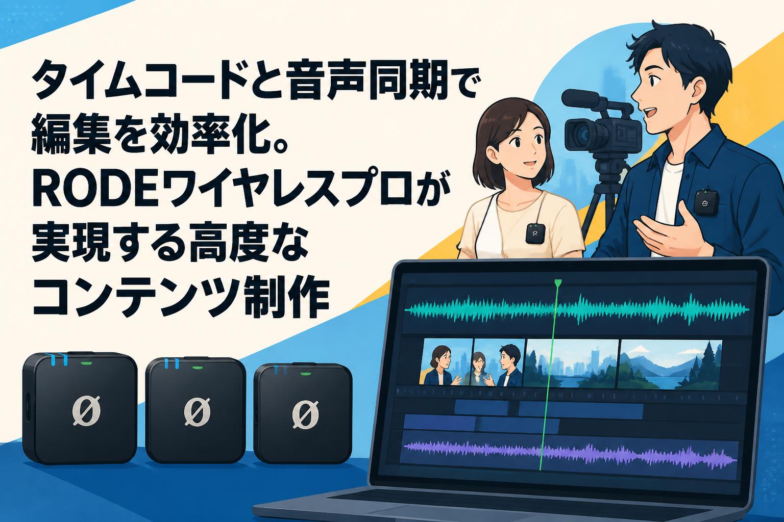 タイムコードと音声同期で編集を効率化。RODEワイヤレスプロが実現する高度なコンテンツ制作