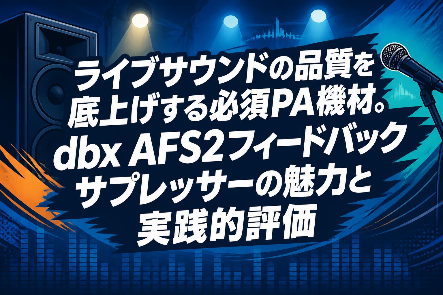 ライブサウンドの品質を底上げする必須PA機材。dbx AFS2フィードバックサプレッサーの魅力と実践的評価