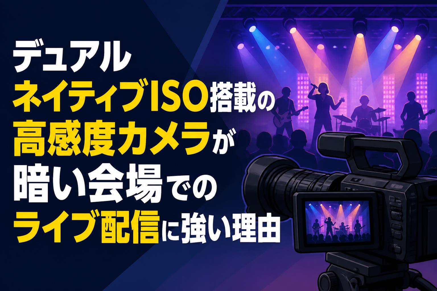 デュアルネイティブISO搭載の高感度カメラが暗い会場でのライブ配信に強い理由
