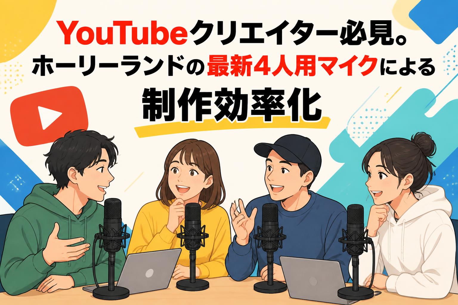 YouTubeクリエイター必見。ホーリーランドの最新4人用マイクによる制作効率化