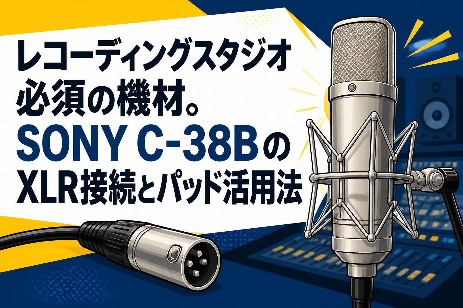 レコーディングスタジオ必須の機材。SONY C-38BのXLR接続とパッド活用法