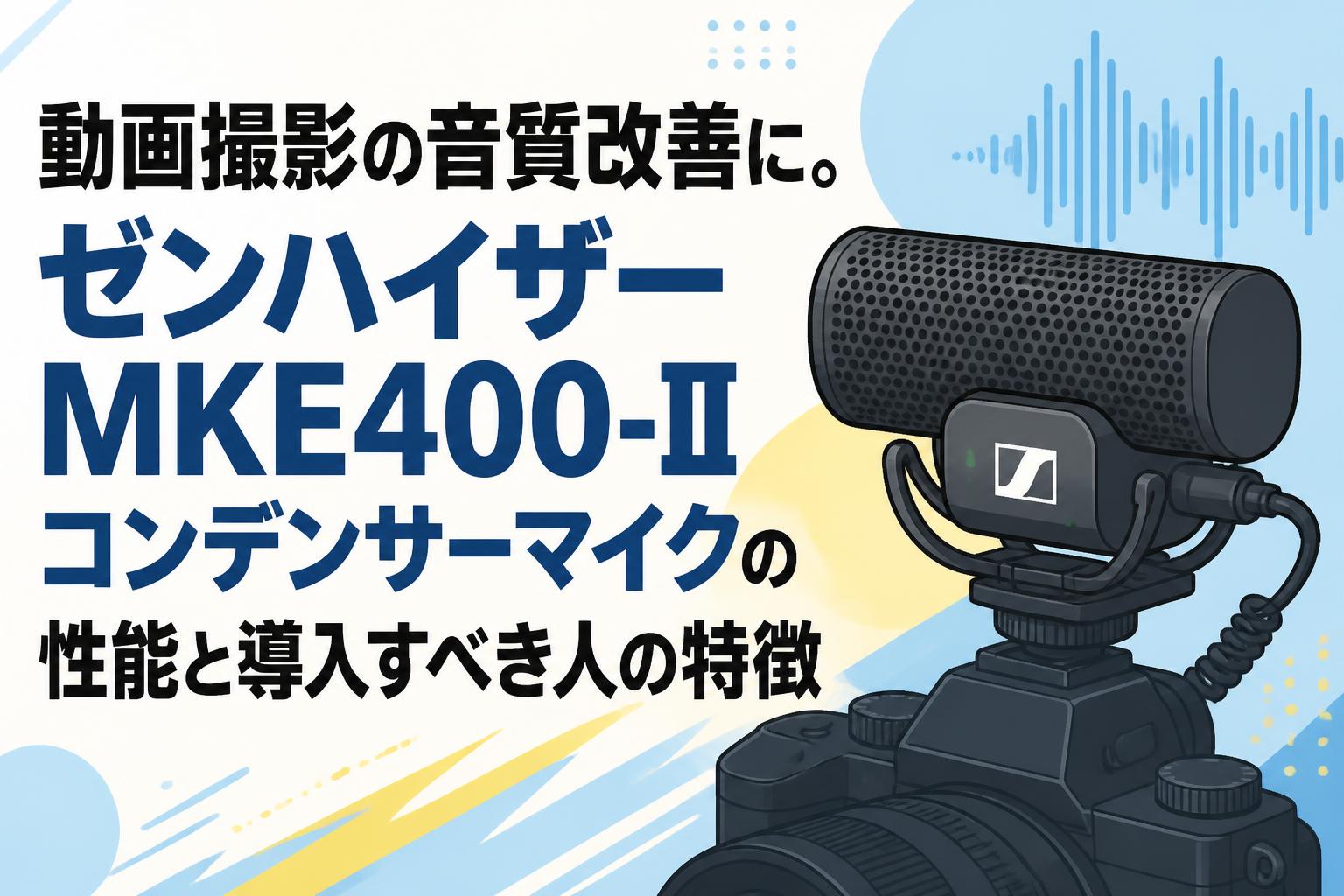動画撮影の音質改善に。ゼンハイザー MKE400-II コンデンサーマイクの性能と導入すべき人の特徴