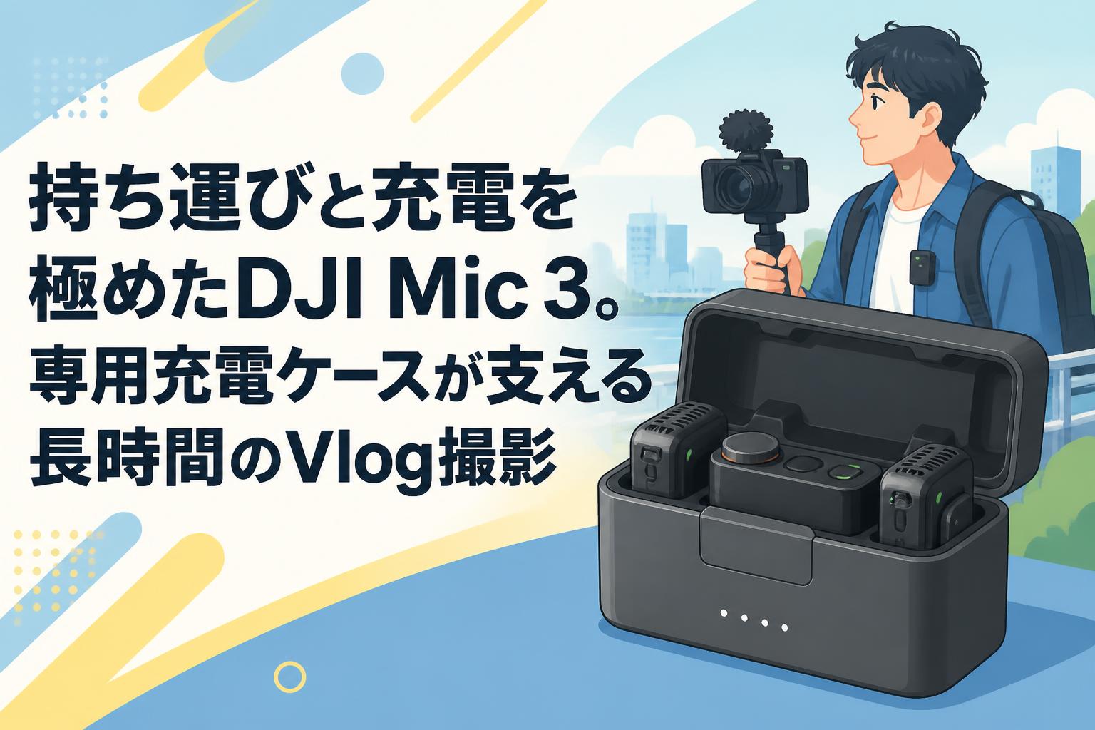 持ち運びと充電を極めたDJI Mic 3。専用充電ケースが支える長時間のVlog撮影