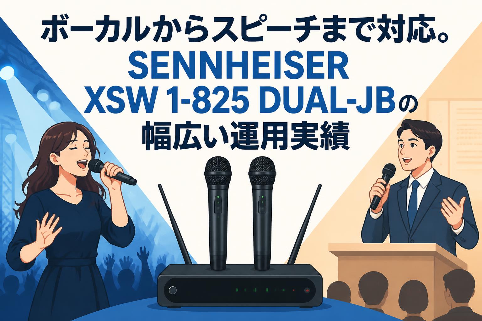 ボーカルからスピーチまで対応。SENNHEISER XSW 1-825 DUAL-JBの幅広い運用実績