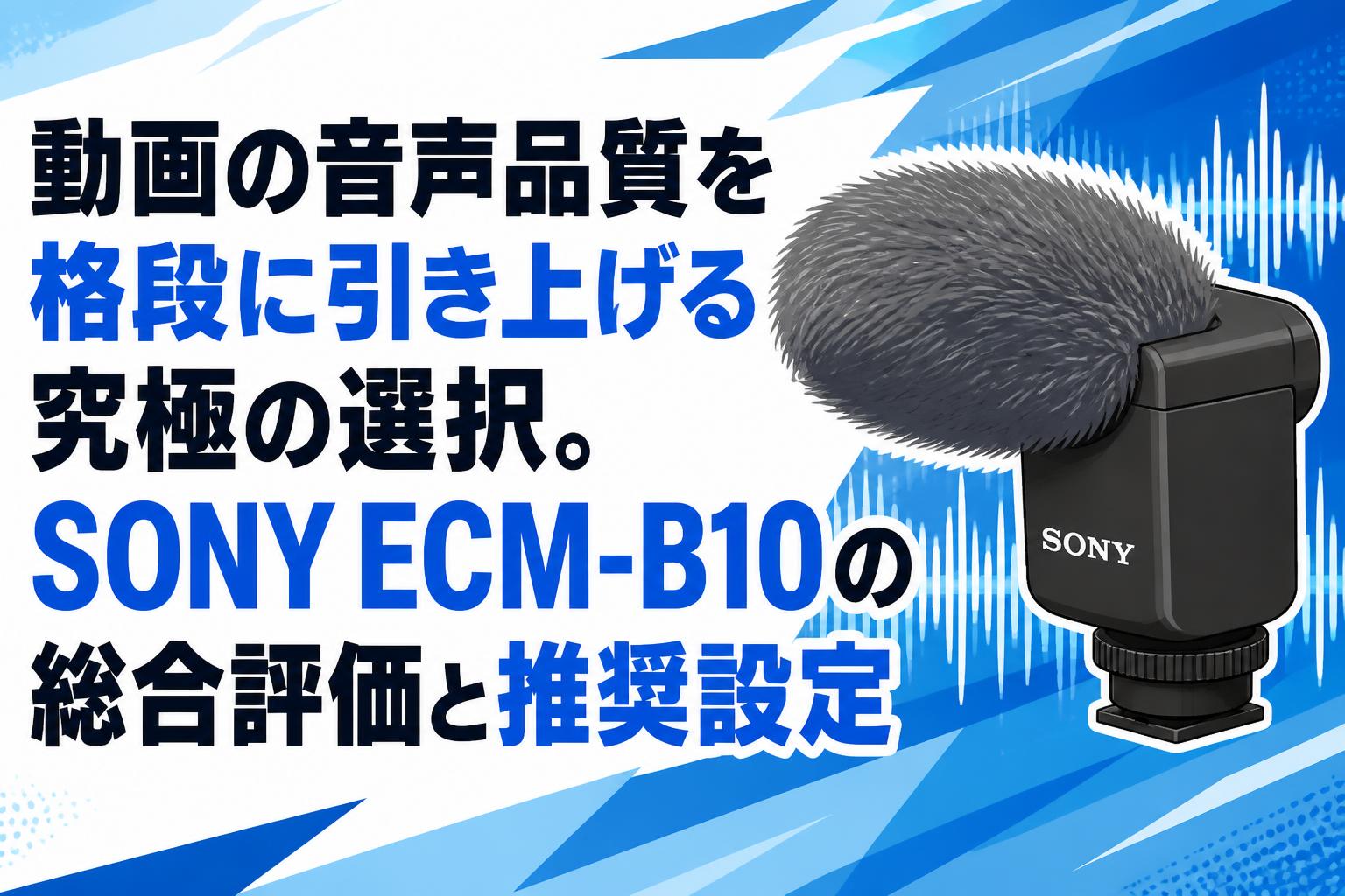 動画の音声品質を格段に引き上げる究極の選択。SONY ECM-B10の総合評価と推奨設定