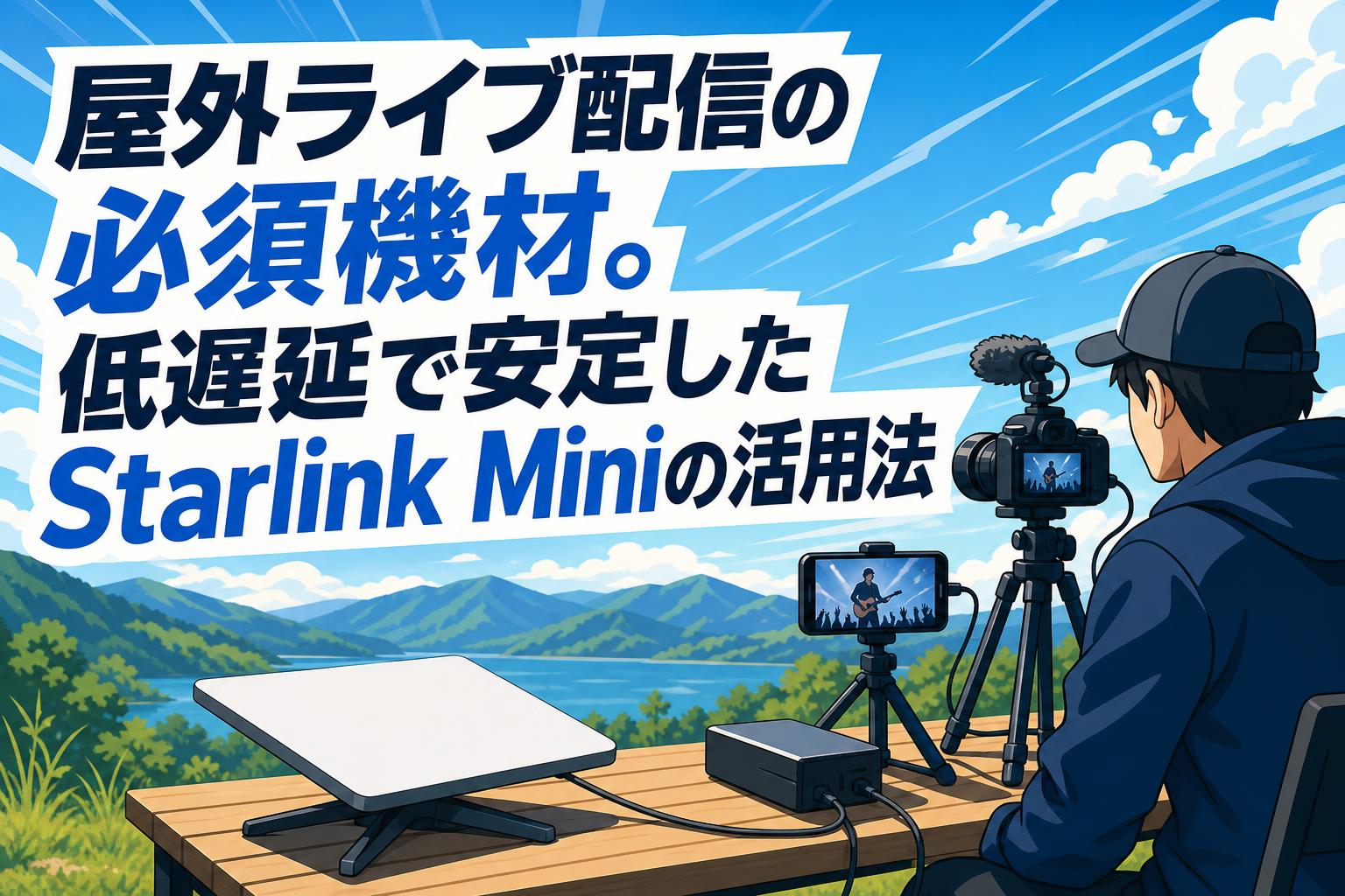 屋外ライブ配信の必須機材。低遅延で安定したStarlink Miniの活用法