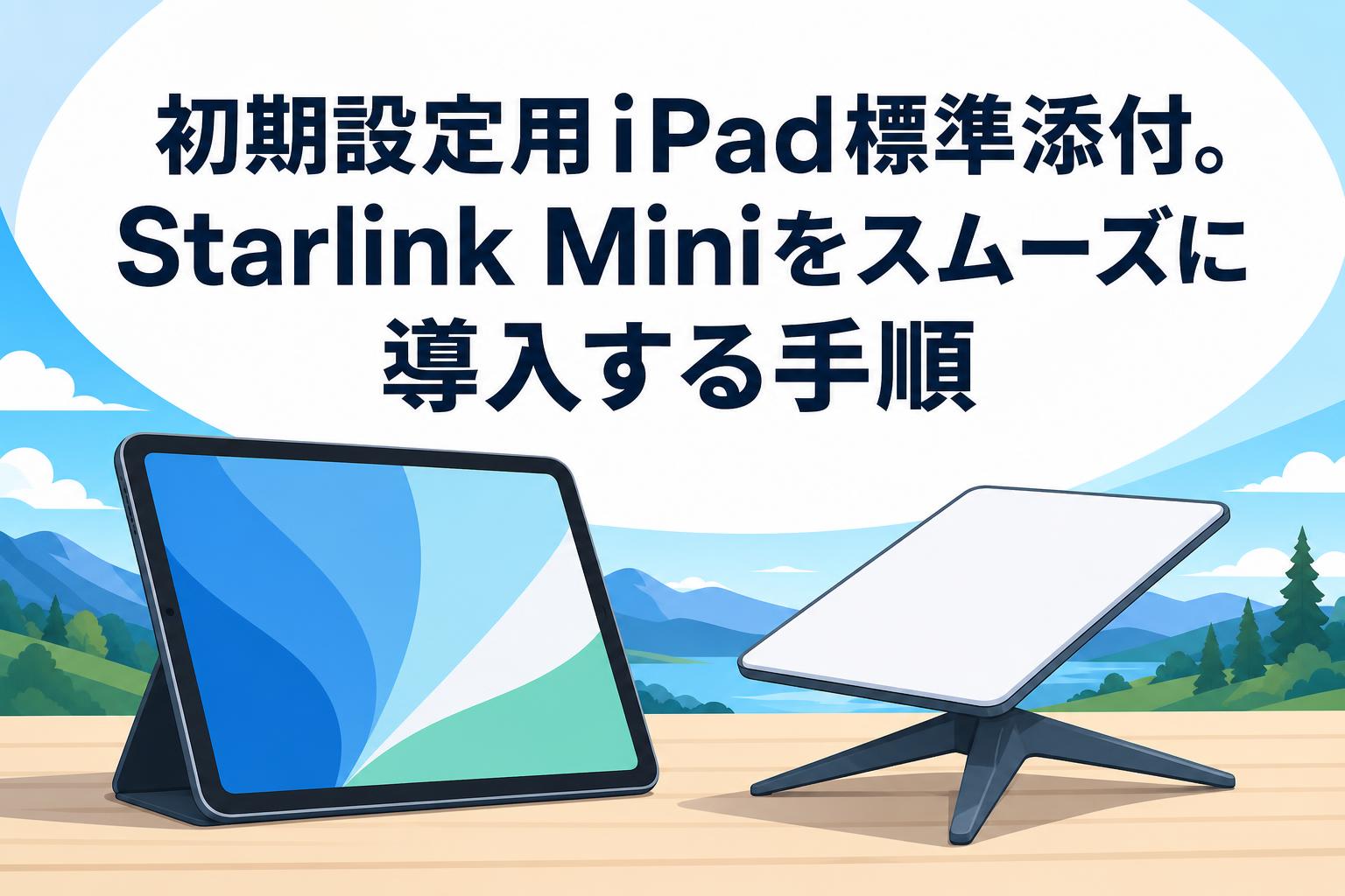 初期設定用iPad標準添付。Starlink Miniをスムーズに導入する手順