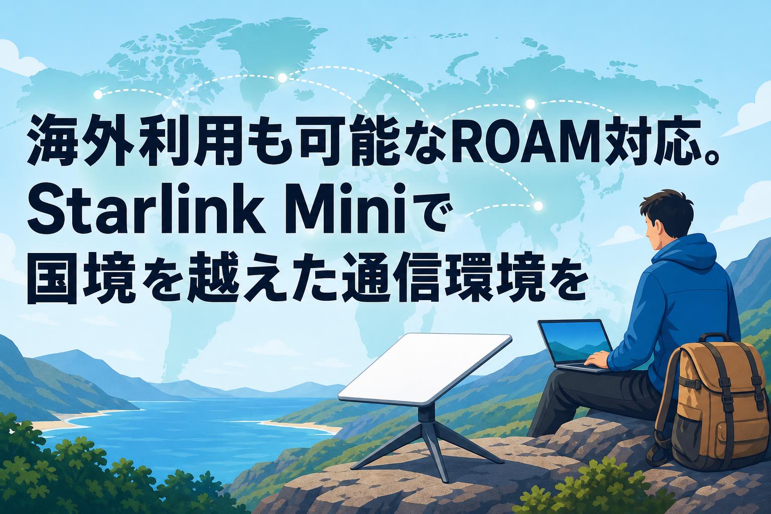 海外利用も可能なROAM対応。Starlink Miniで国境を越えた通信環境を
