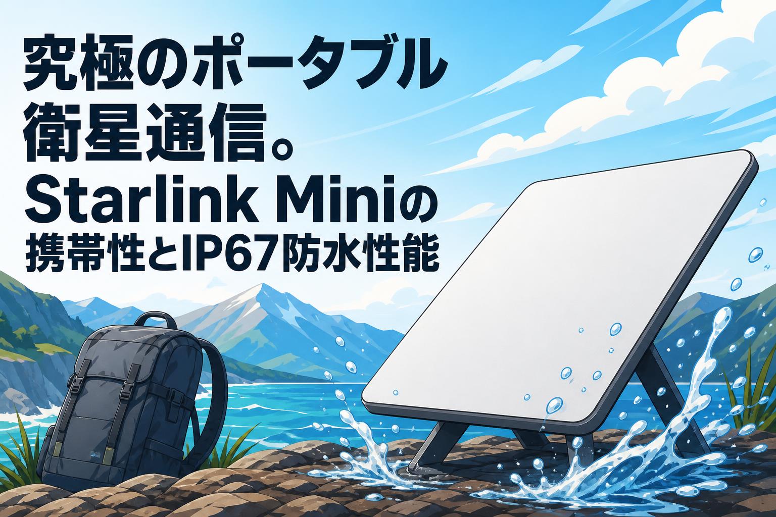 究極のポータブル衛星通信。Starlink Miniの携帯性とIP67防水性能