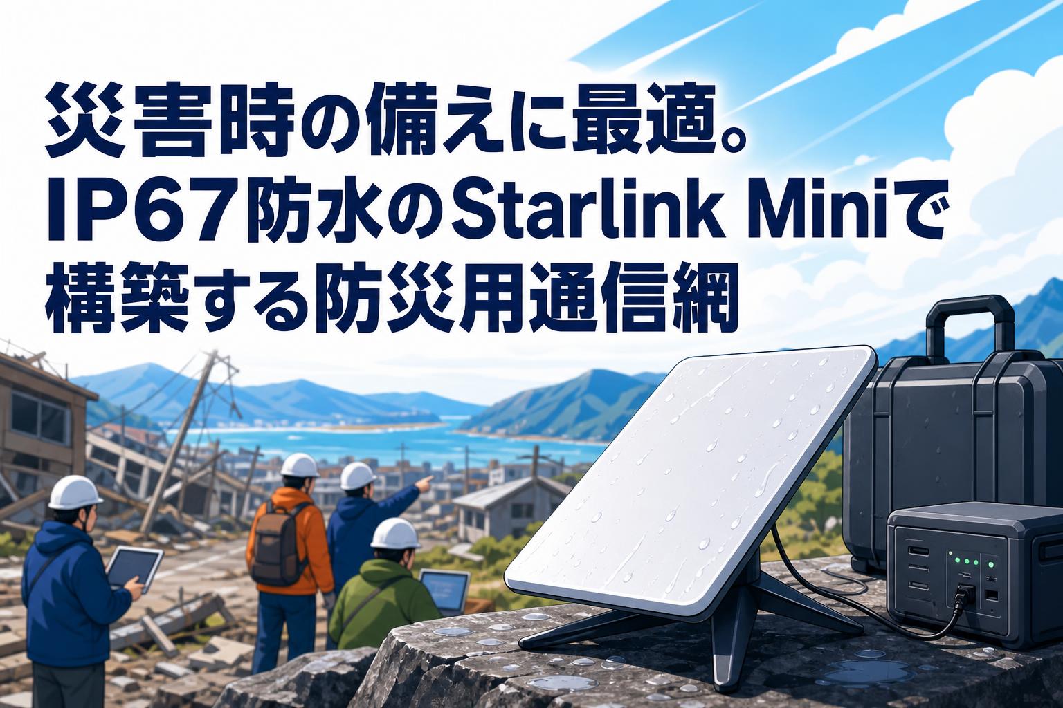 災害時の備えに最適。IP67防水のStarlink Miniで構築する防災用通信網