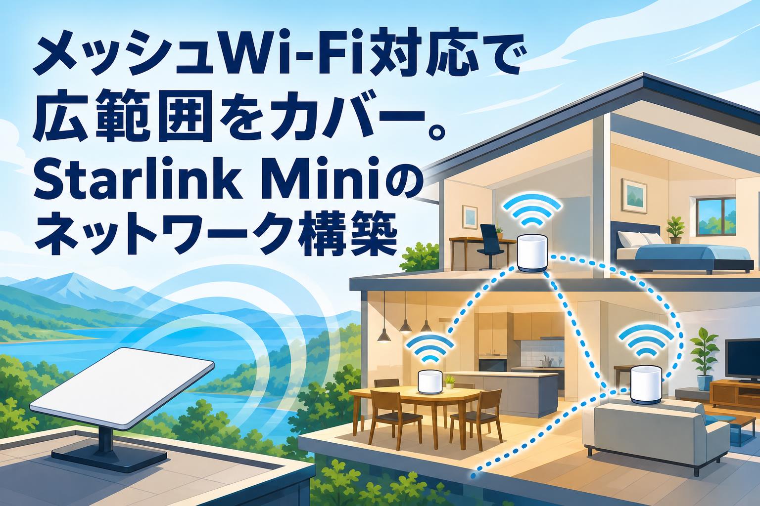 メッシュWi-Fi対応で広範囲をカバー。Starlink Miniのネットワーク構築