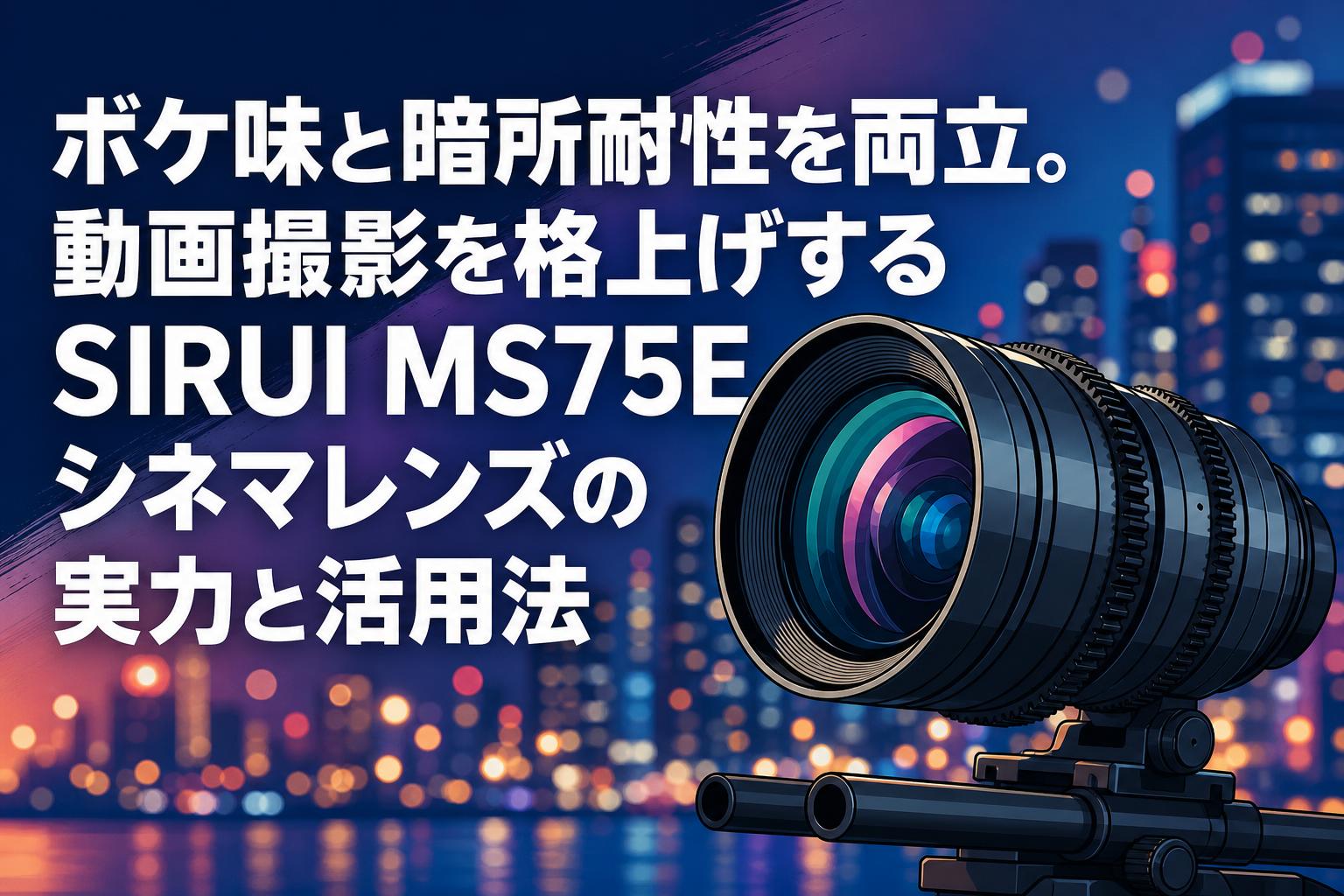 ボケ味と暗所耐性を両立。動画撮影を格上げするSIRUI MS75Eシネマレンズの実力と活用法