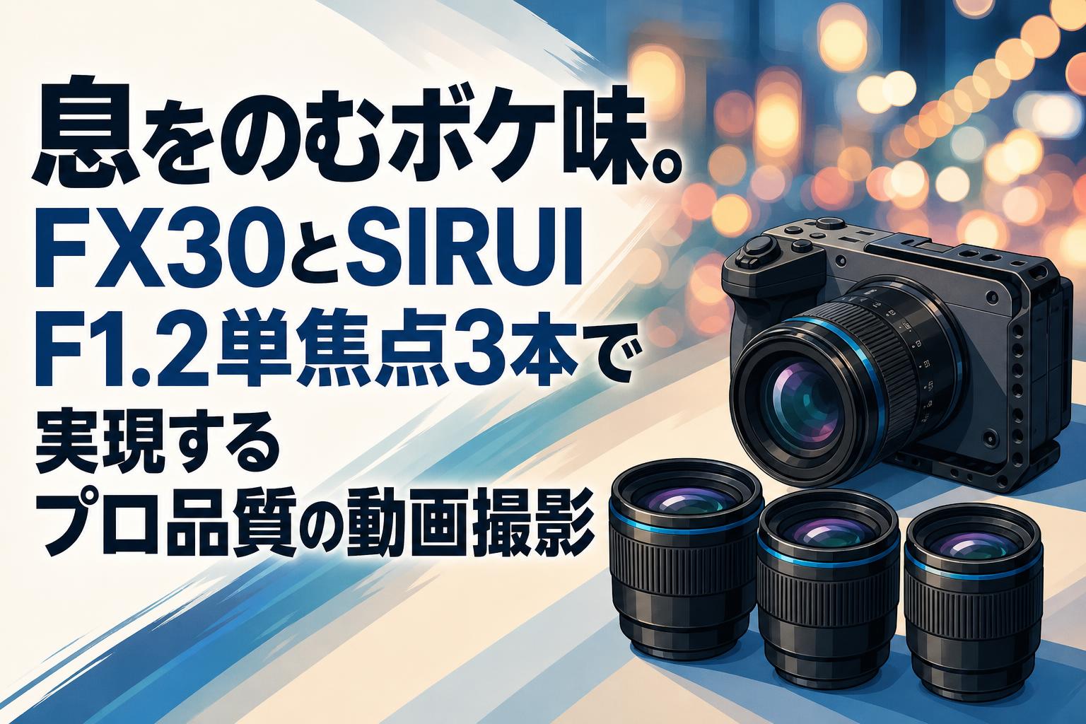 息をのむボケ味。FX30とSIRUI F1.2単焦点3本で実現するプロ品質の動画撮影