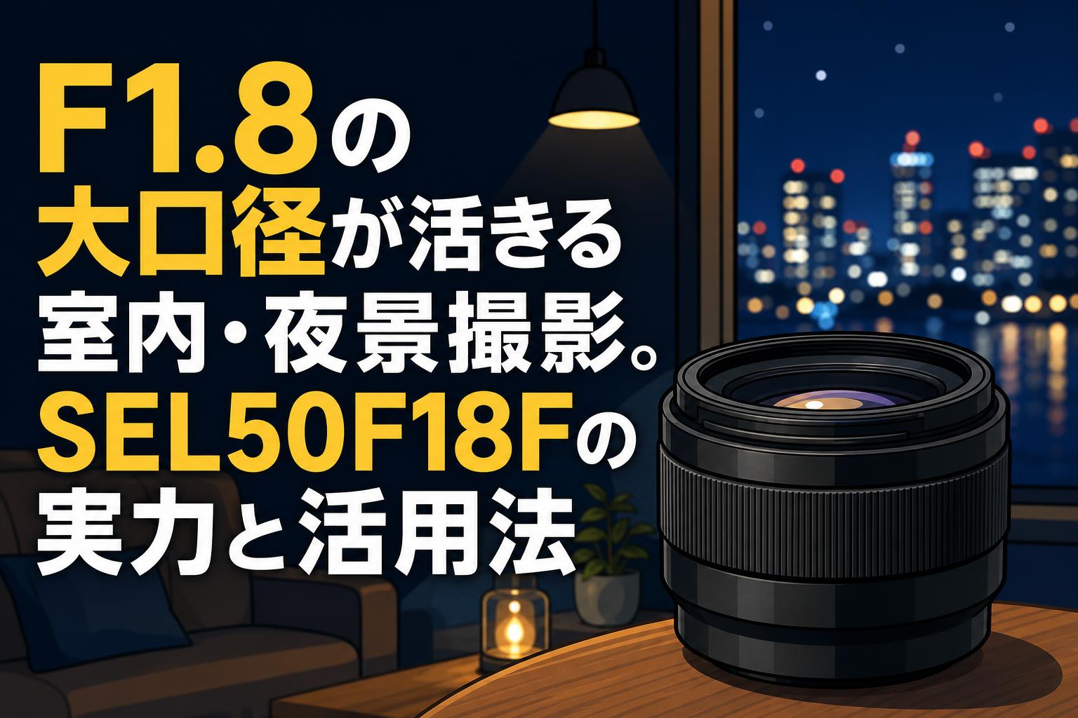 F1.8の大口径が活きる室内・夜景撮影。SEL50F18Fの実力と活用法