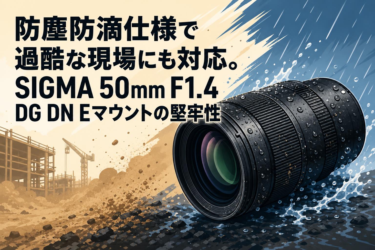 防塵防滴仕様で過酷な現場にも対応。SIGMA 50mm F1.4 DG DN Eマウントの堅牢性