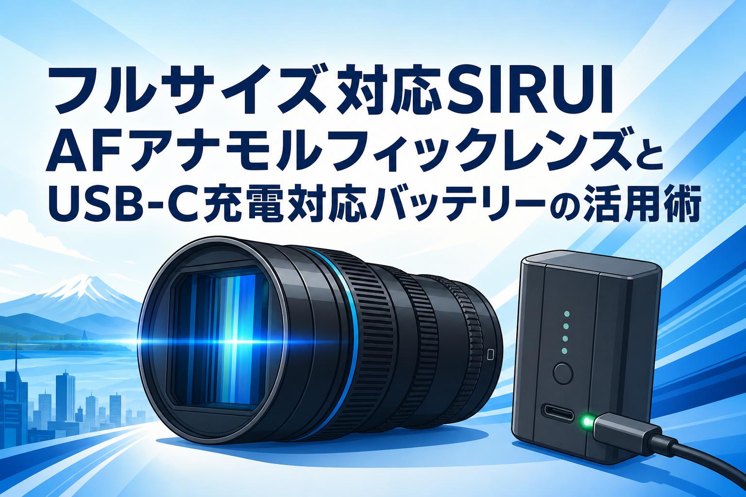 フルサイズ対応SIRUI AFアナモルフィックレンズとUSB-C充電対応バッテリーの活用術