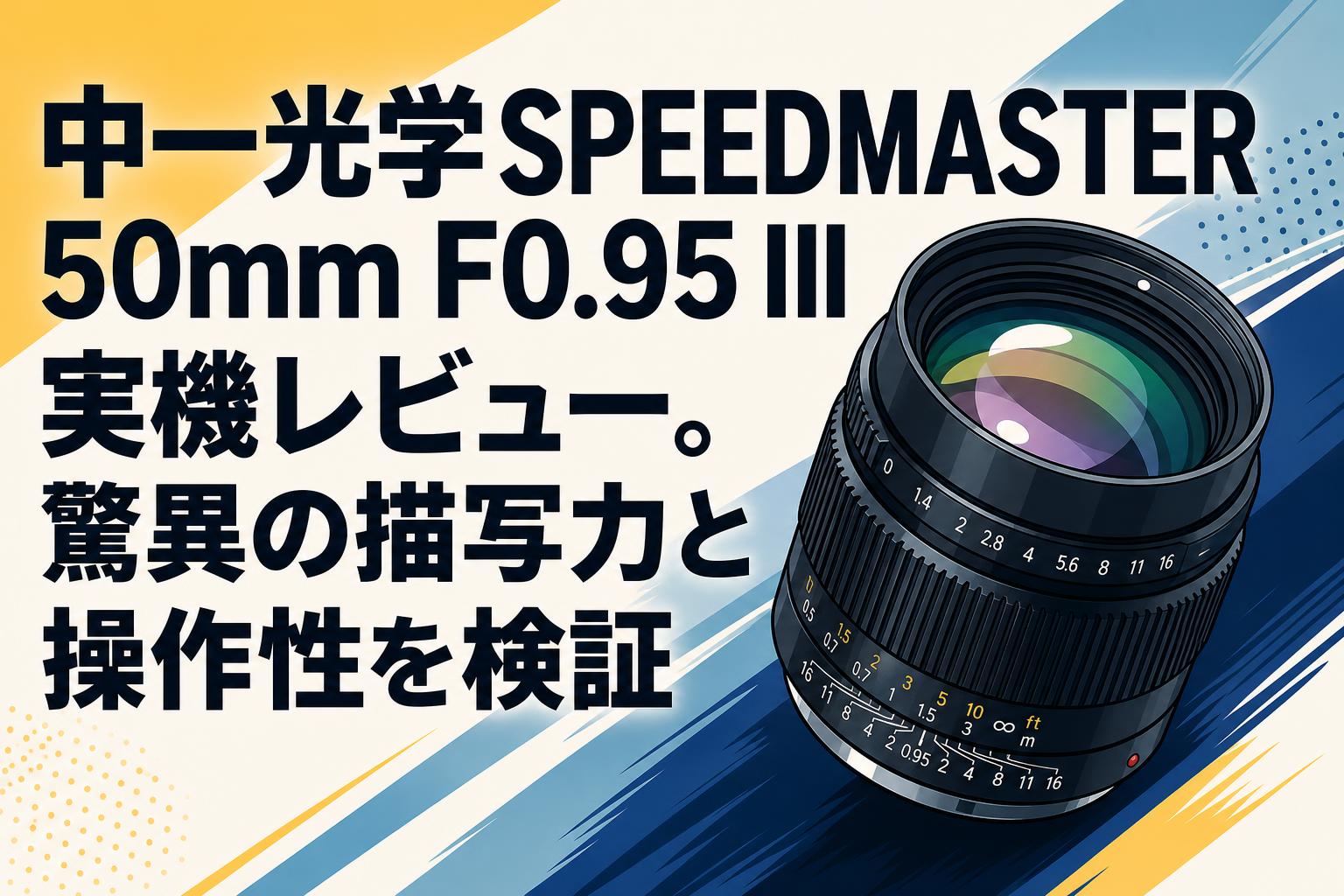 中一光学SPEEDMASTER 50mm F0.95 III実機レビュー。驚異の描写力と操作性を検証