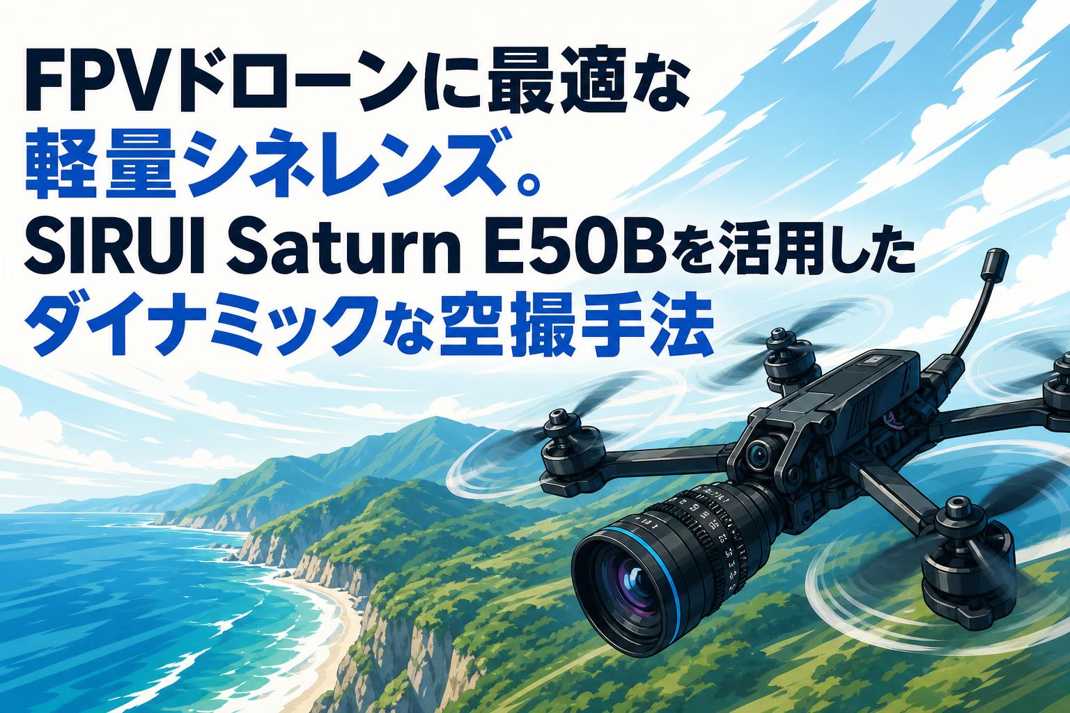 FPVドローンに最適な軽量シネレンズ。SIRUI Saturn E50Bを活用したダイナミックな空撮手法