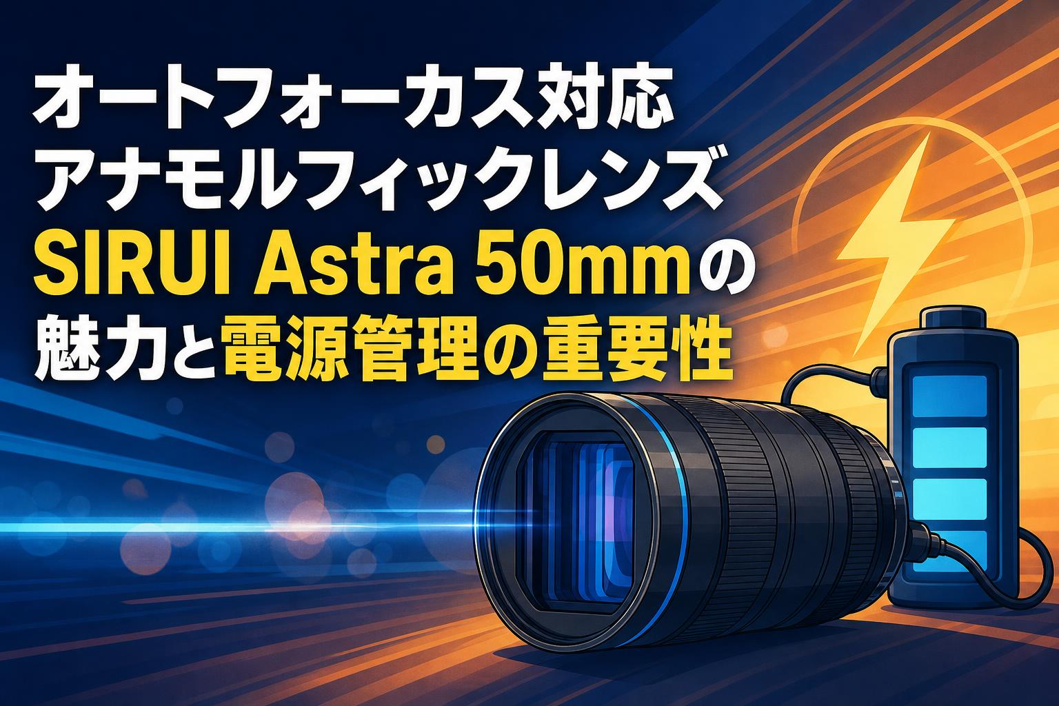 オートフォーカス対応アナモルフィックレンズSIRUI Astra 50mmの魅力と電源管理の重要性