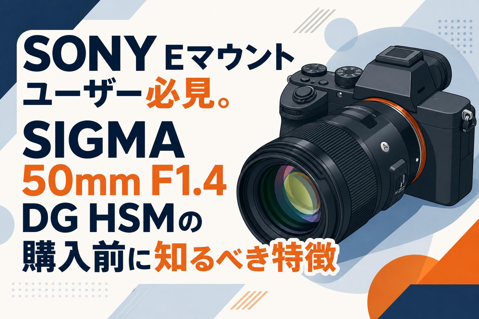 SONY Eマウントユーザー必見。SIGMA 50mm F1.4 DG HSMの購入前に知るべき特徴