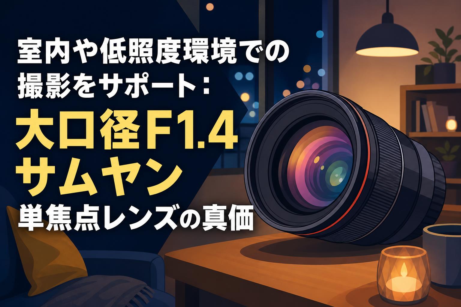 室内や低照度環境での撮影をサポート：大口径F1.4サムヤン単焦点レンズの真価