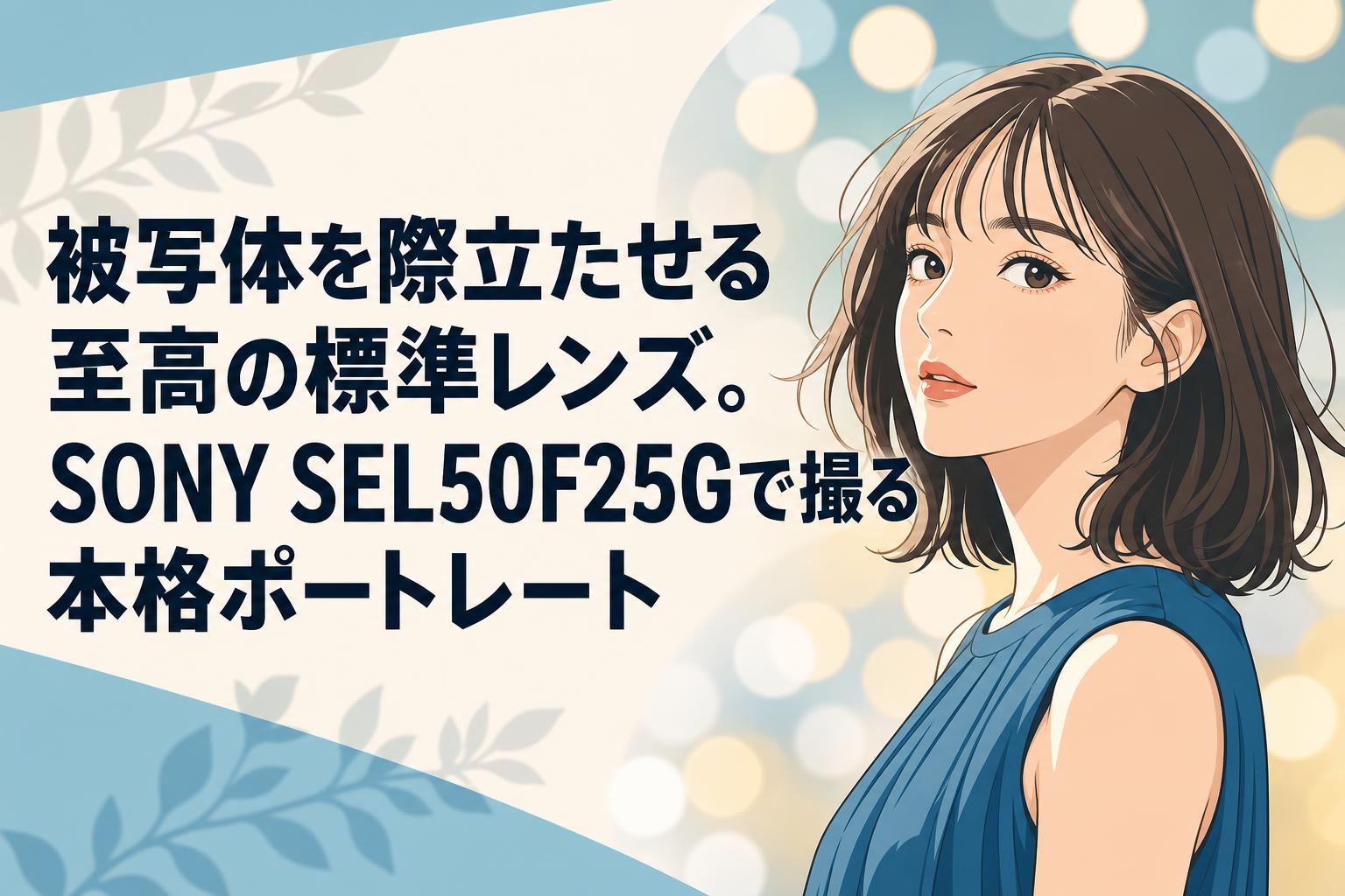 被写体を際立たせる至高の標準レンズ。SONY SEL50F25Gで撮る本格ポートレート