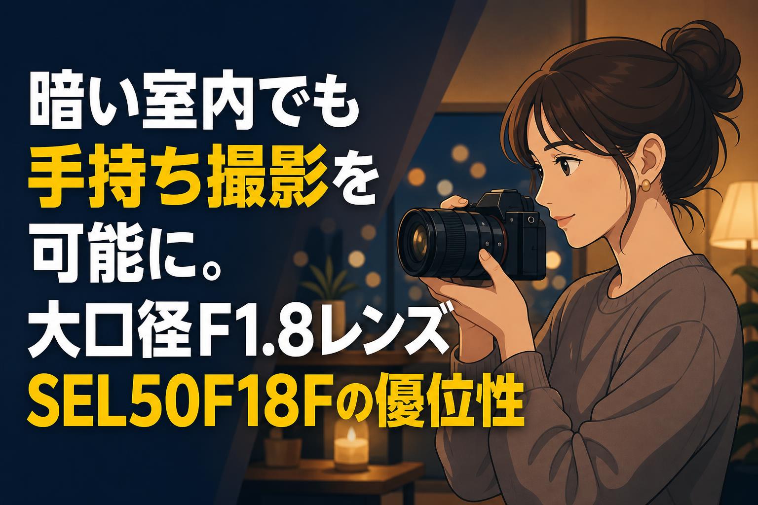 暗い室内でも手持ち撮影を可能に。大口径F1.8レンズSEL50F18Fの優位性