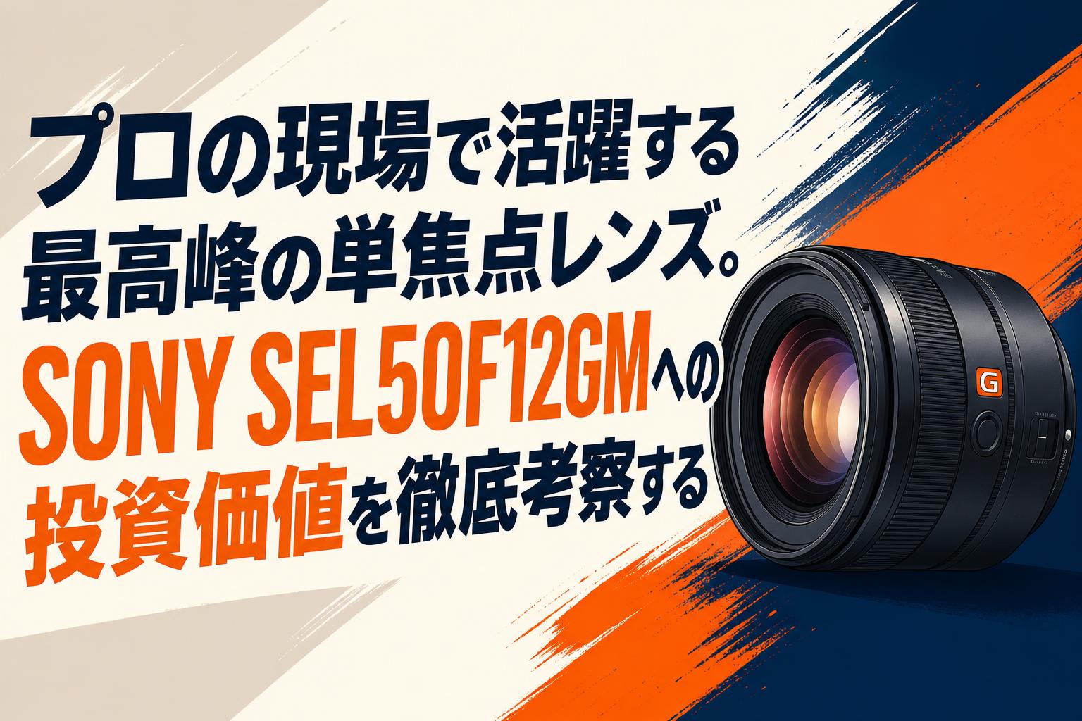 プロの現場で活躍する最高峰の単焦点レンズ。SONY SEL50F12GMへの投資価値を徹底考察する