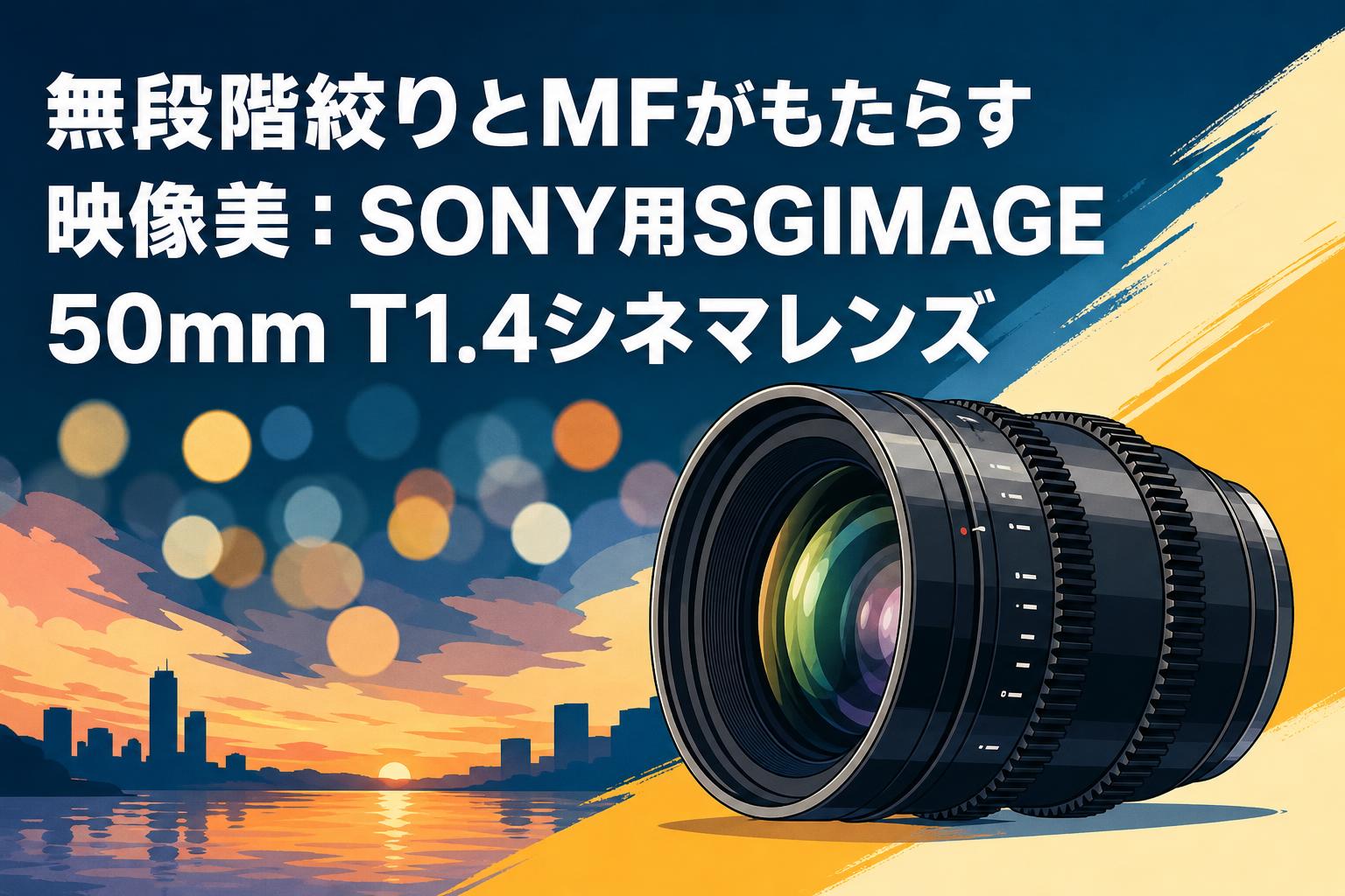 無段階絞りとMFがもたらす映像美：SONY用SGIMAGE 50mm T1.4シネマレンズ