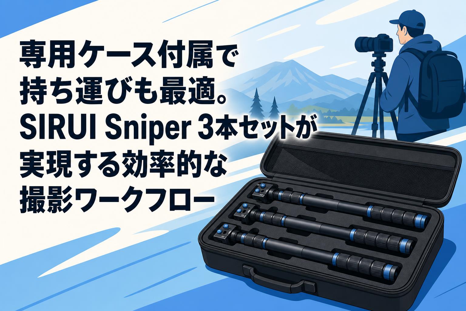 専用ケース付属で持ち運びも最適。SIRUI Sniper 3本セットが実現する効率的な撮影ワークフロー